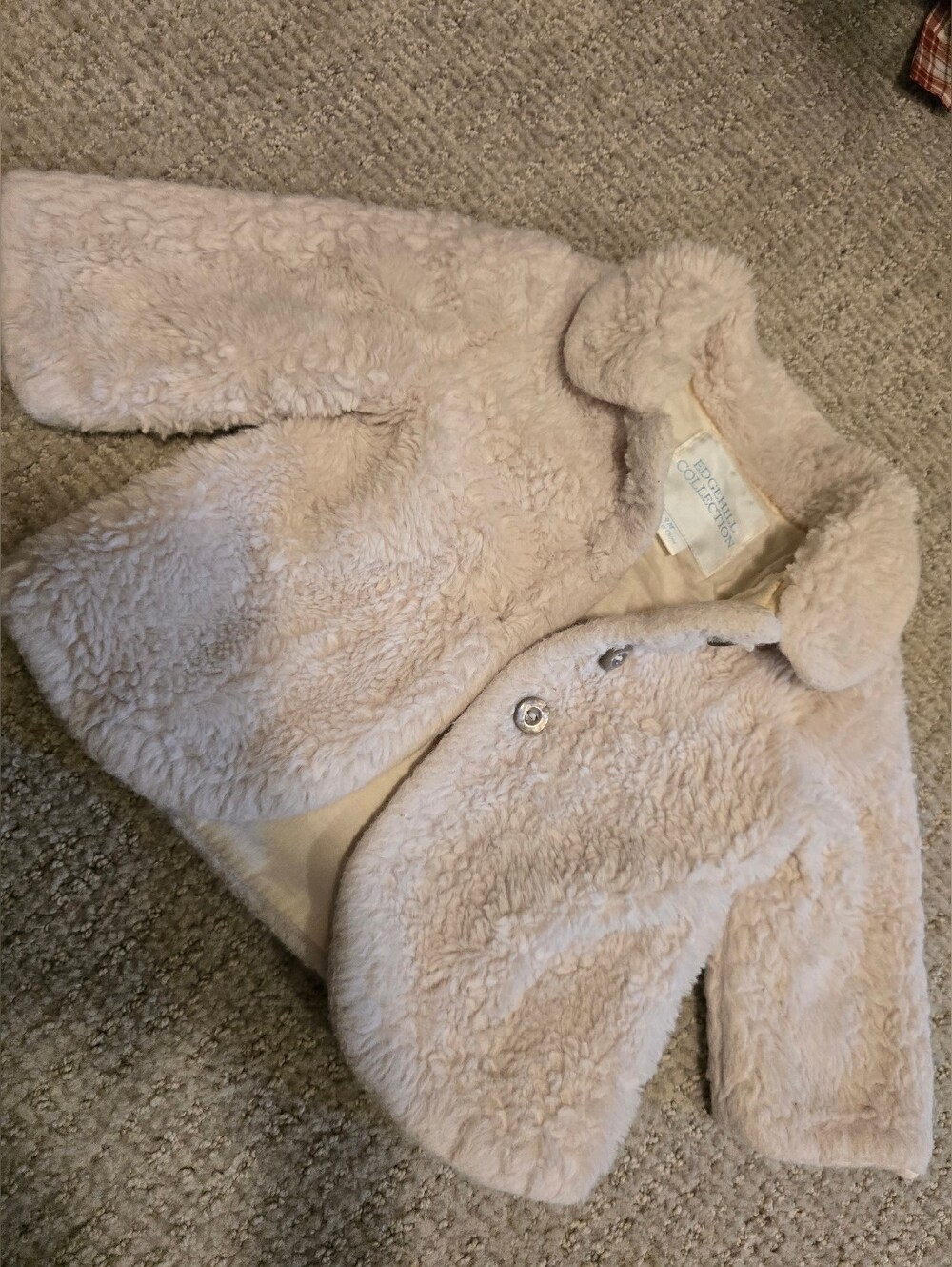Edgehill Collection Plush Faux Fur Jacket - Cream